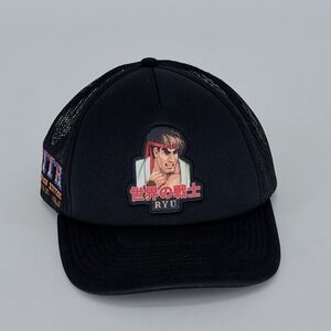 Kith x Capcom Street Fighter Ryu Trucker Hat Black Mesh Snapback